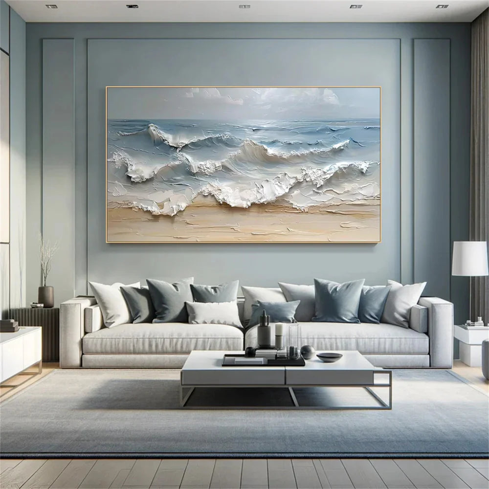 Ocean And Sky Textured Painting Canvas #OS005