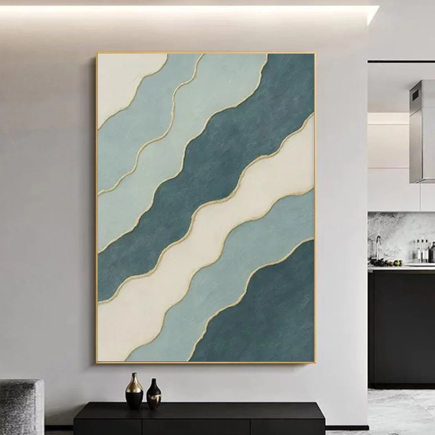 Blue Minimalist Canvas Art #MT168