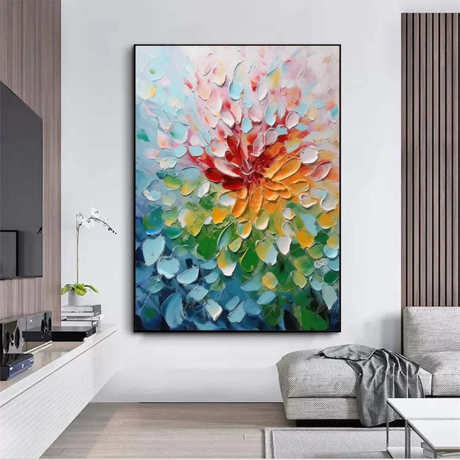 Colorful Abstract Textured Painting Canvas #AT010