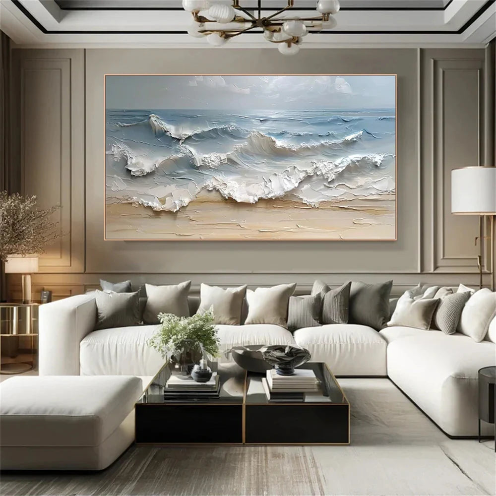 Ocean And Sky Textured Painting Canvas #OS005