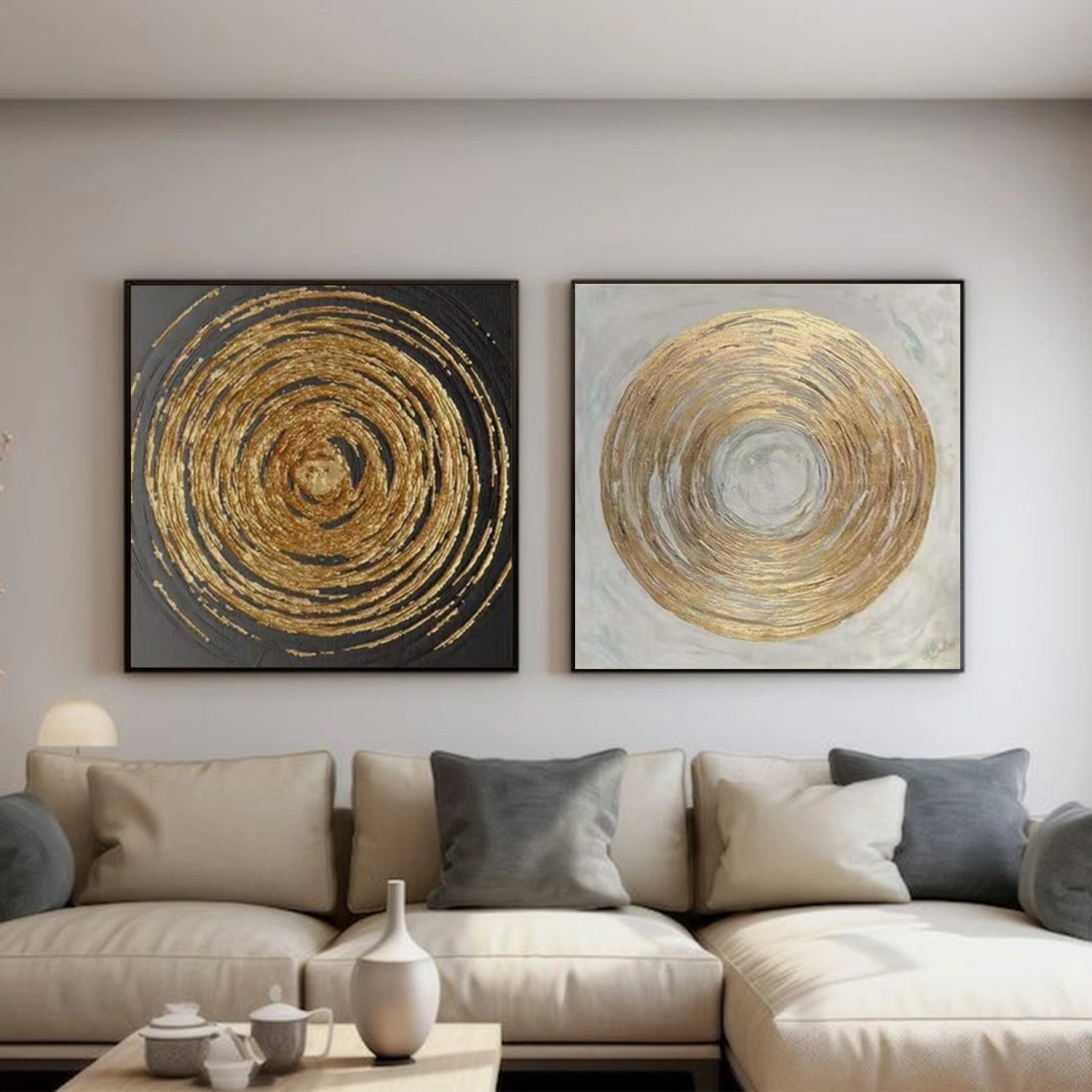 Black and White Minimalist Canvas Art Set of 2 #MT156