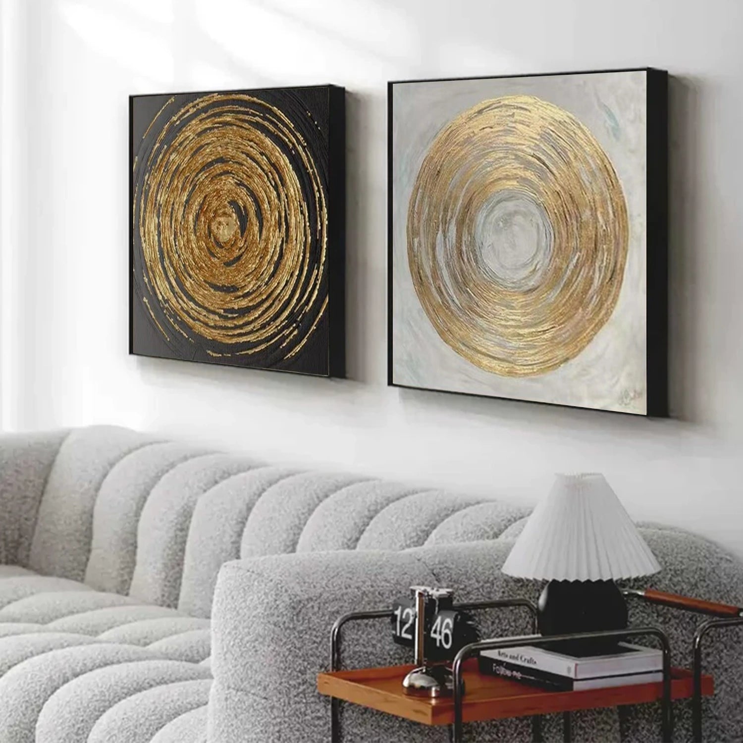 Black and White Minimalist Canvas Art Set of 2 #MT156