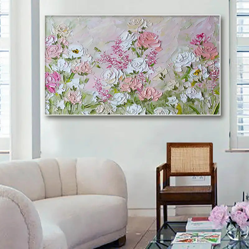 Colorful Flower Textured Painting Canvas #FP002