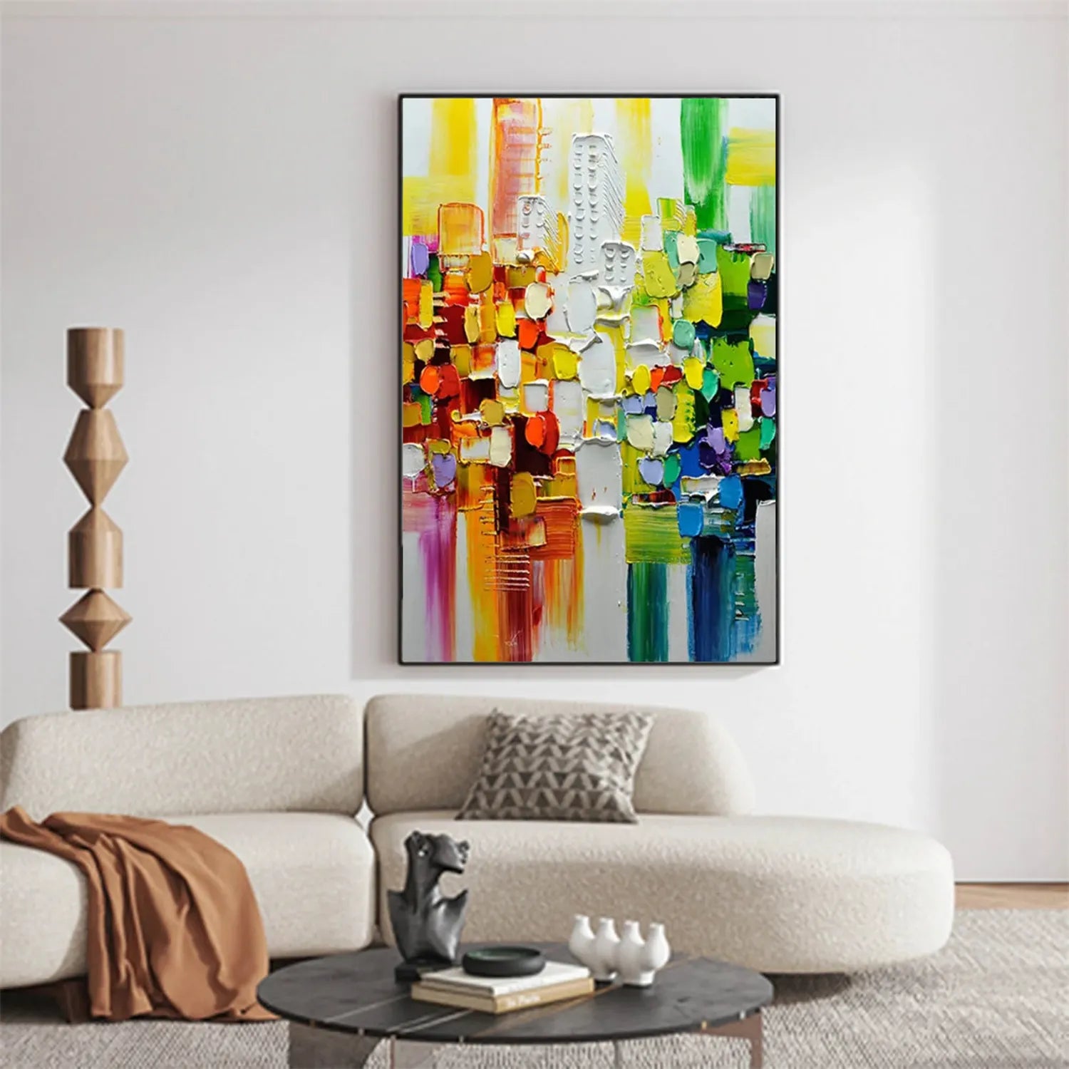 Colorful Abstract Textured Painting Canvas #AT011