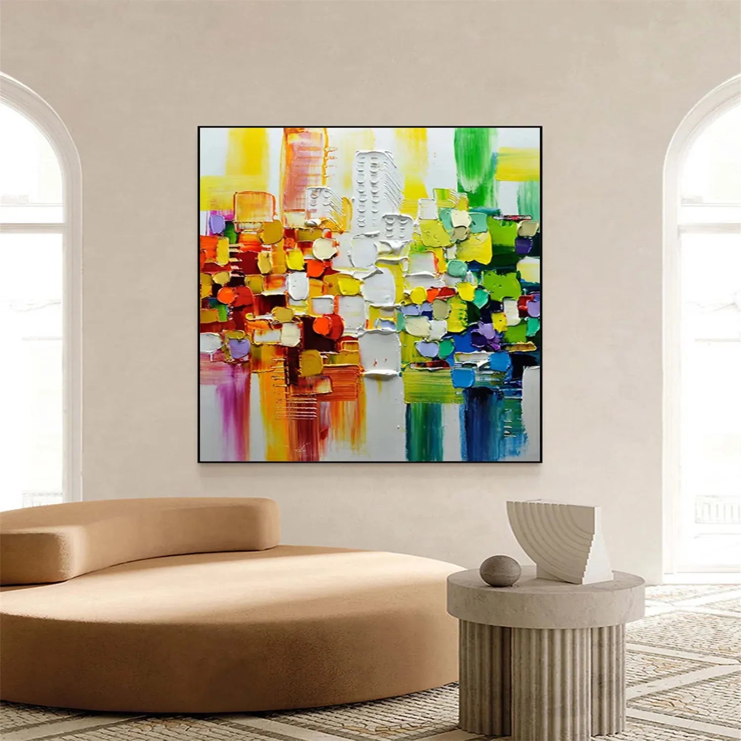 Colorful Abstract Textured Painting Canvas #AT011