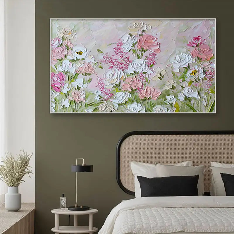 Colorful Flower Textured Painting Canvas #FP002