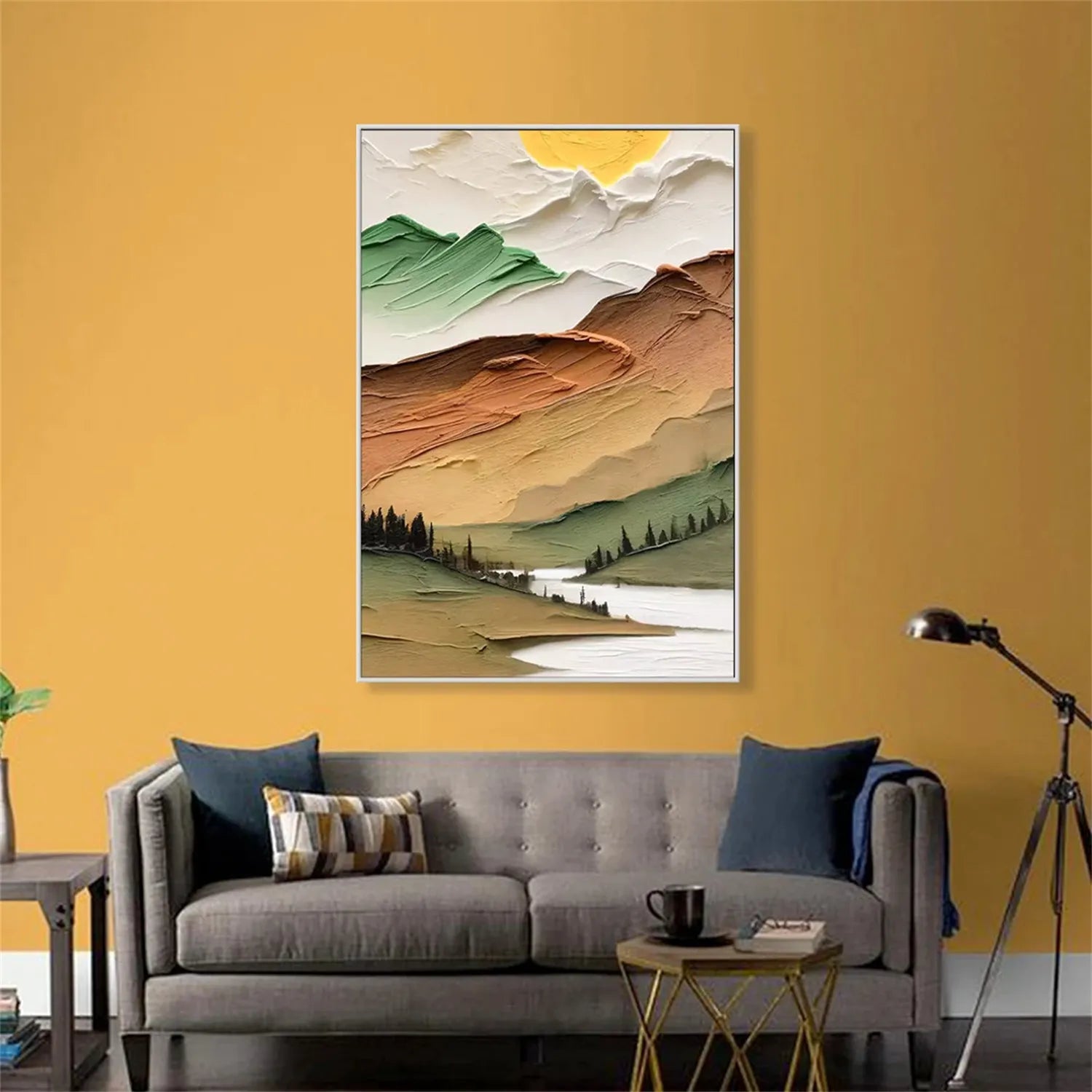 Colorful Mountain Textured Abstract Painting #MT002