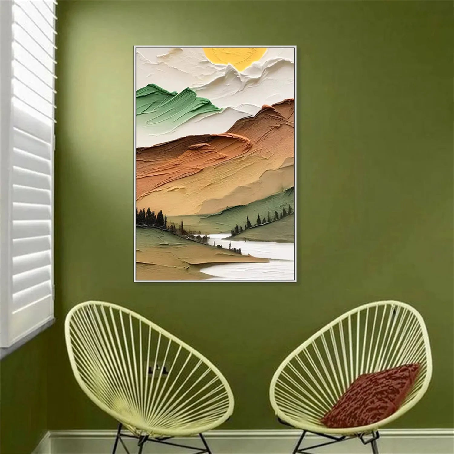 Colorful Mountain Textured Abstract Painting #MT002