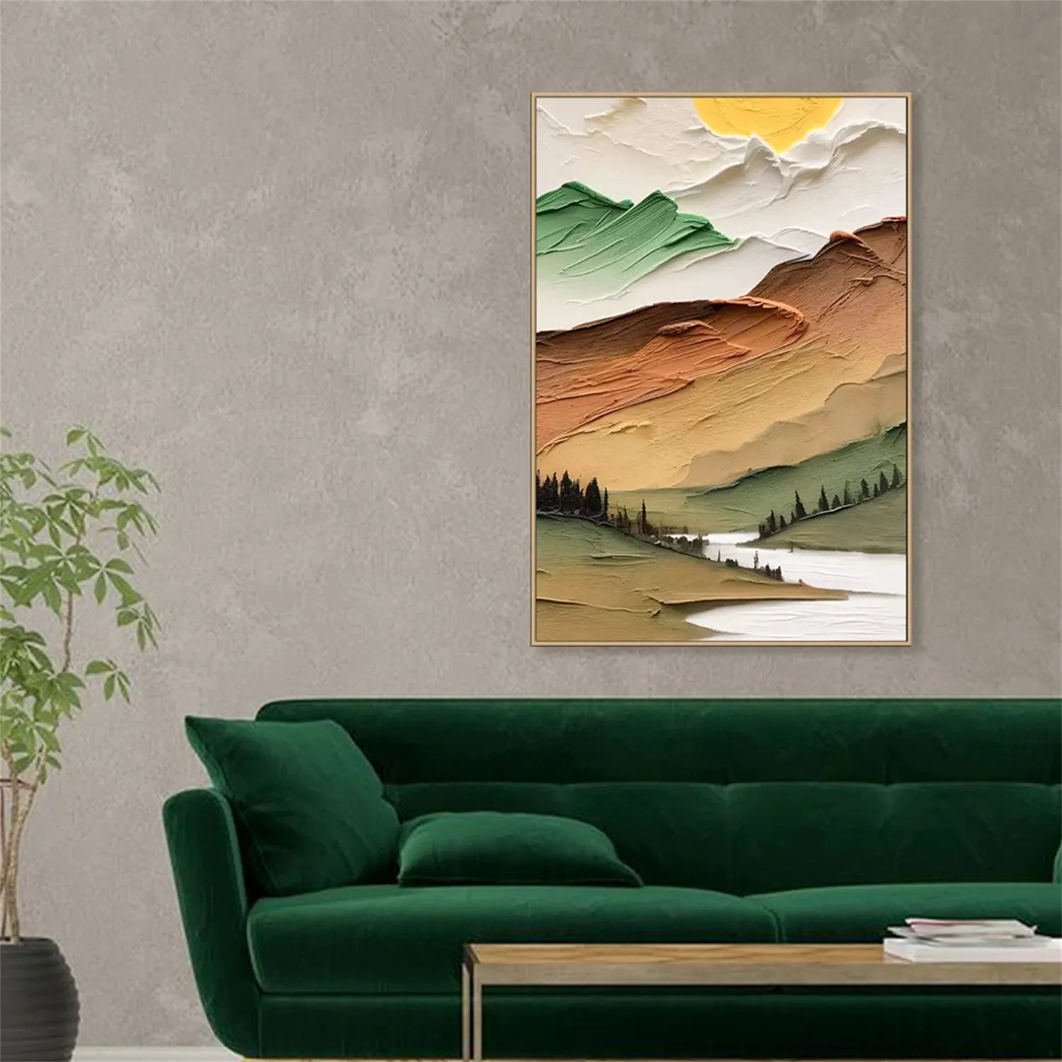 Colorful Mountain Textured Abstract Painting #MT002