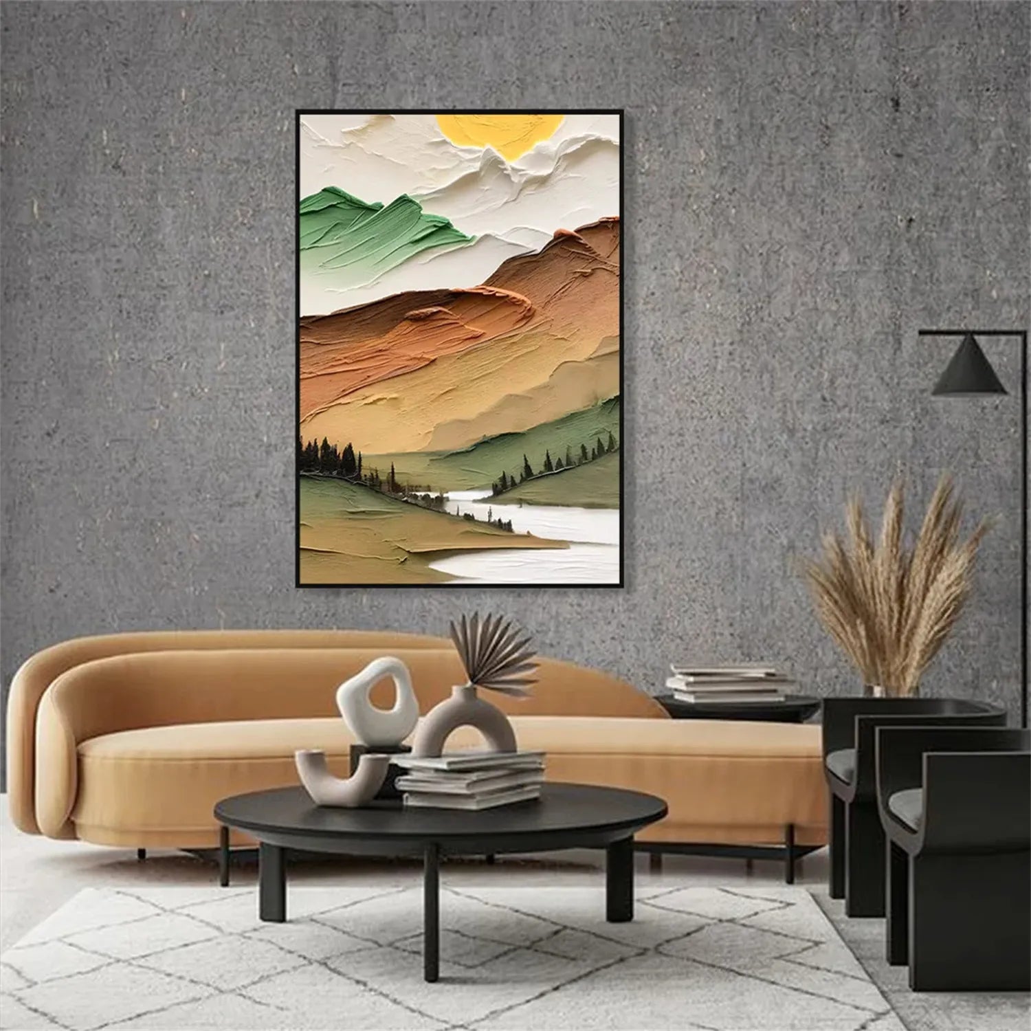 Colorful Mountain Textured Abstract Painting #MT002