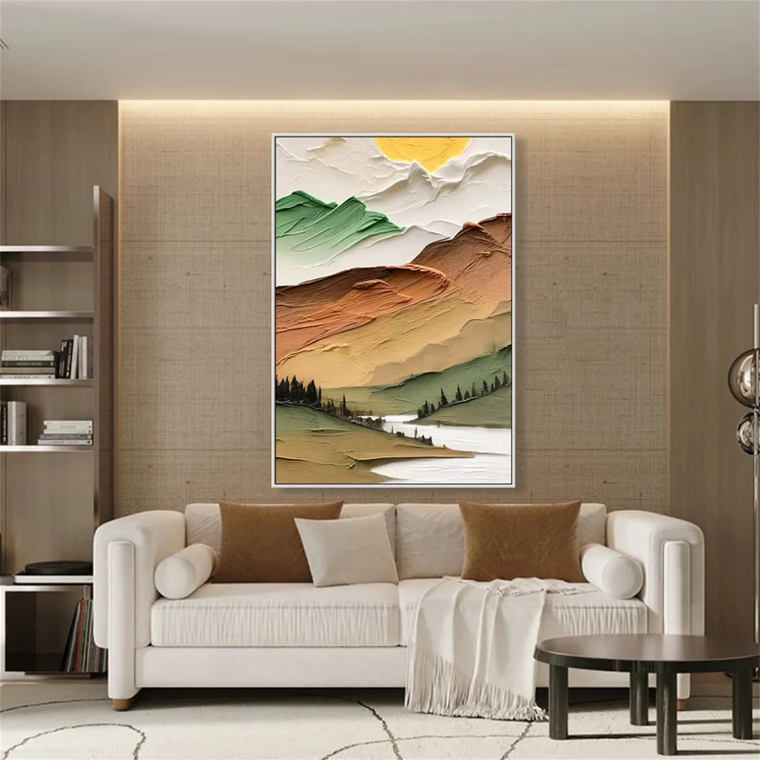 Colorful Mountain Textured Abstract Painting #MT002