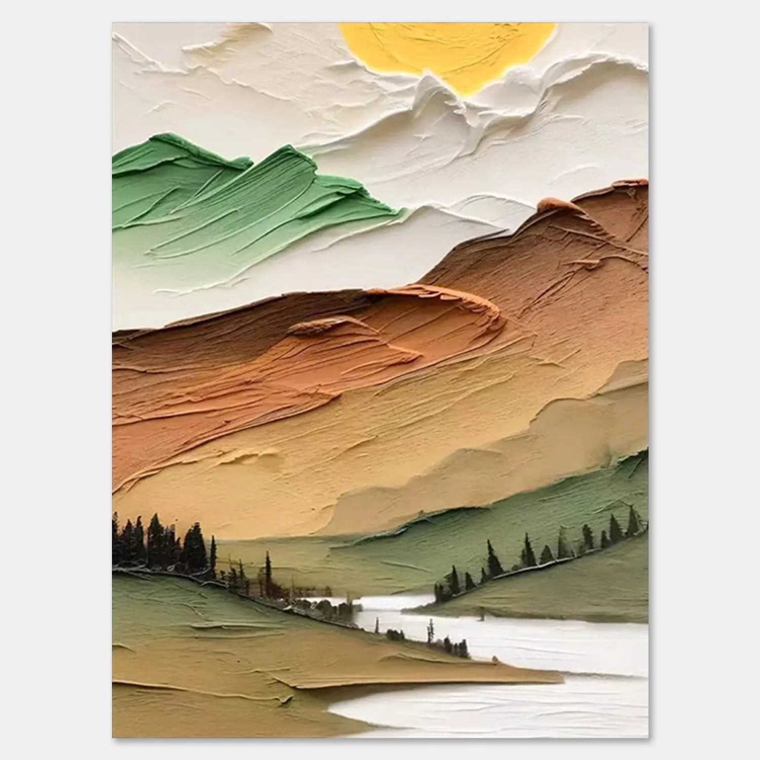 Colorful Mountain Textured Abstract Painting #MT002