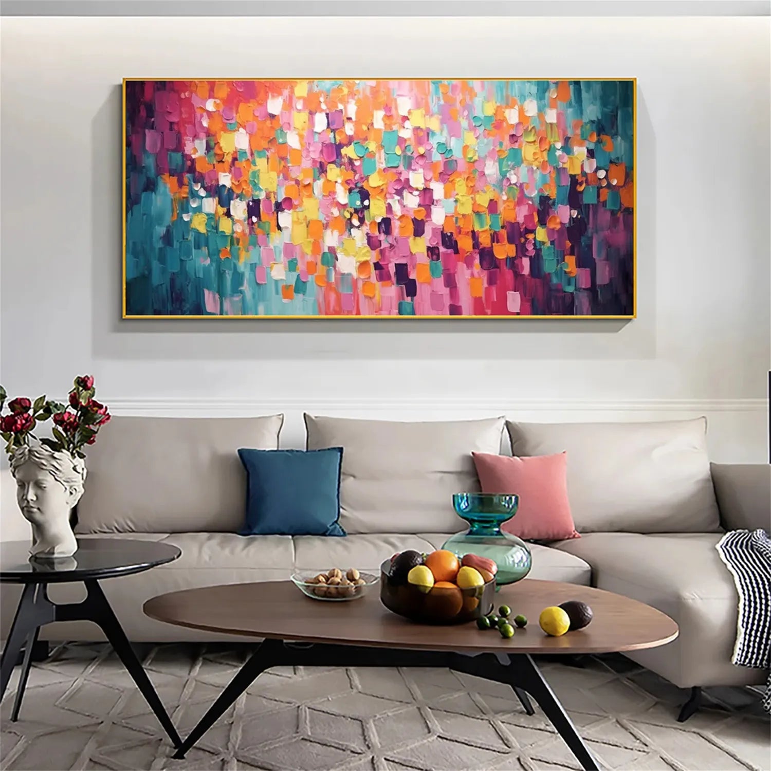 Colorful Abstract Textured Painting Canvas #AT013