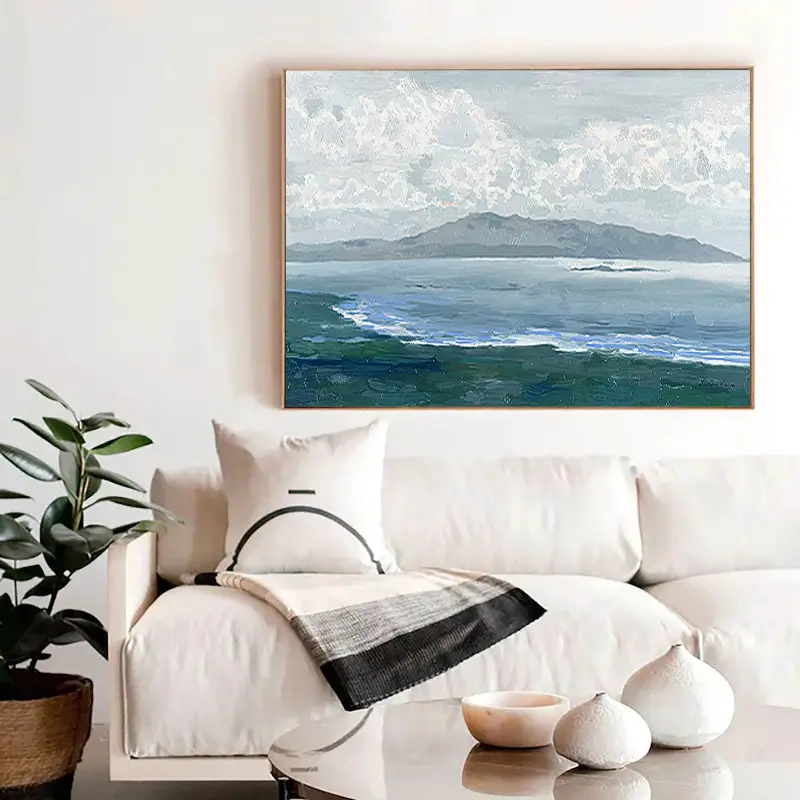 Ocean And Sky Textured Painting Canvas #OS002