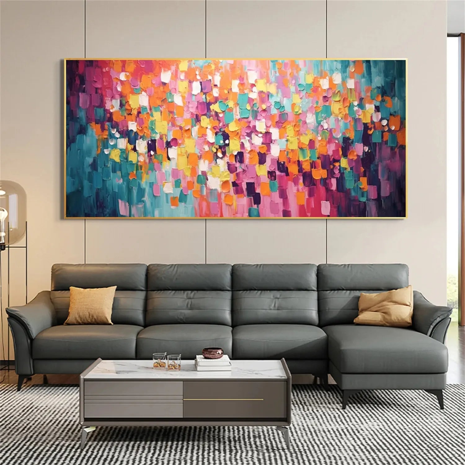 Colorful Abstract Textured Painting Canvas #AT013