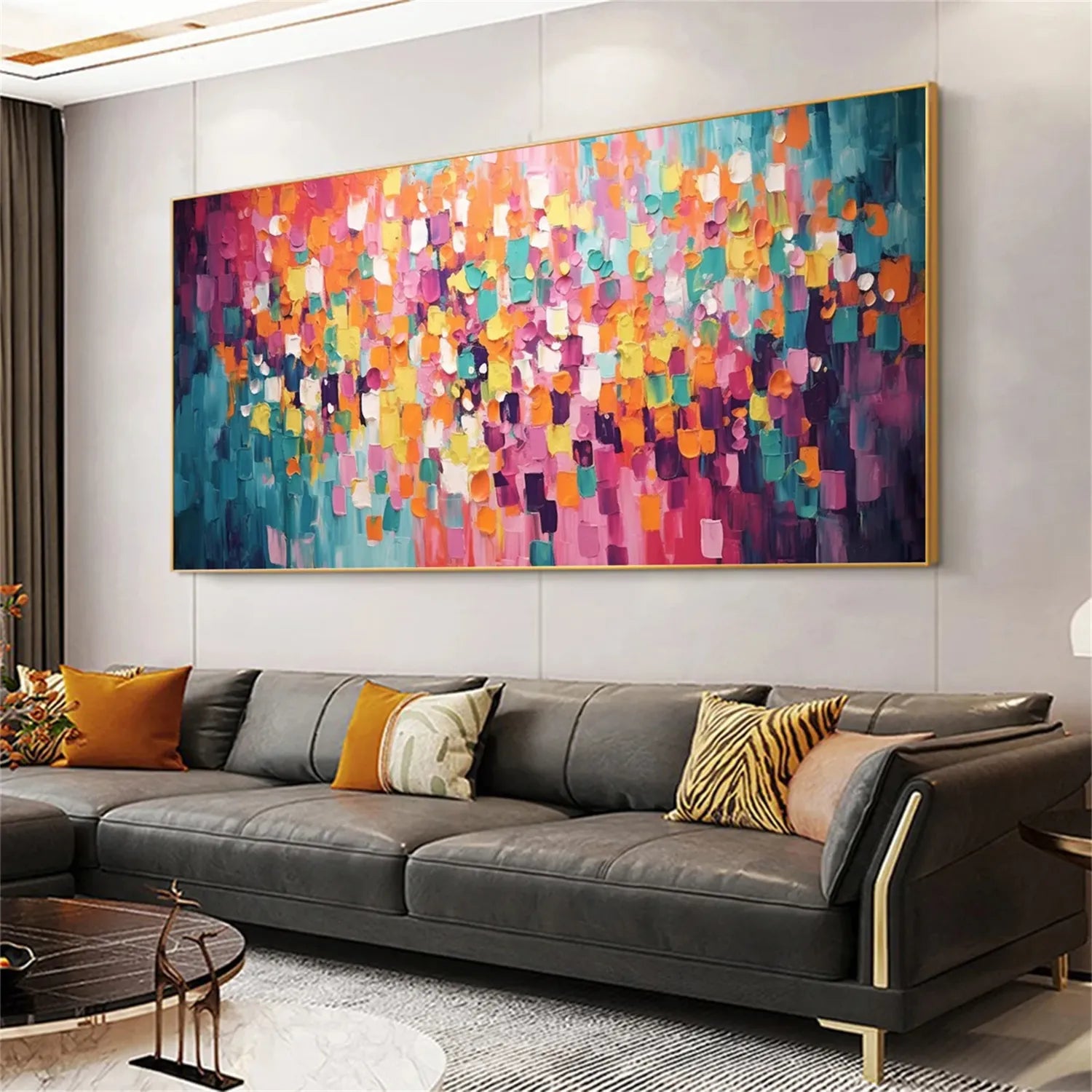 Colorful Abstract Textured Painting Canvas #AT013