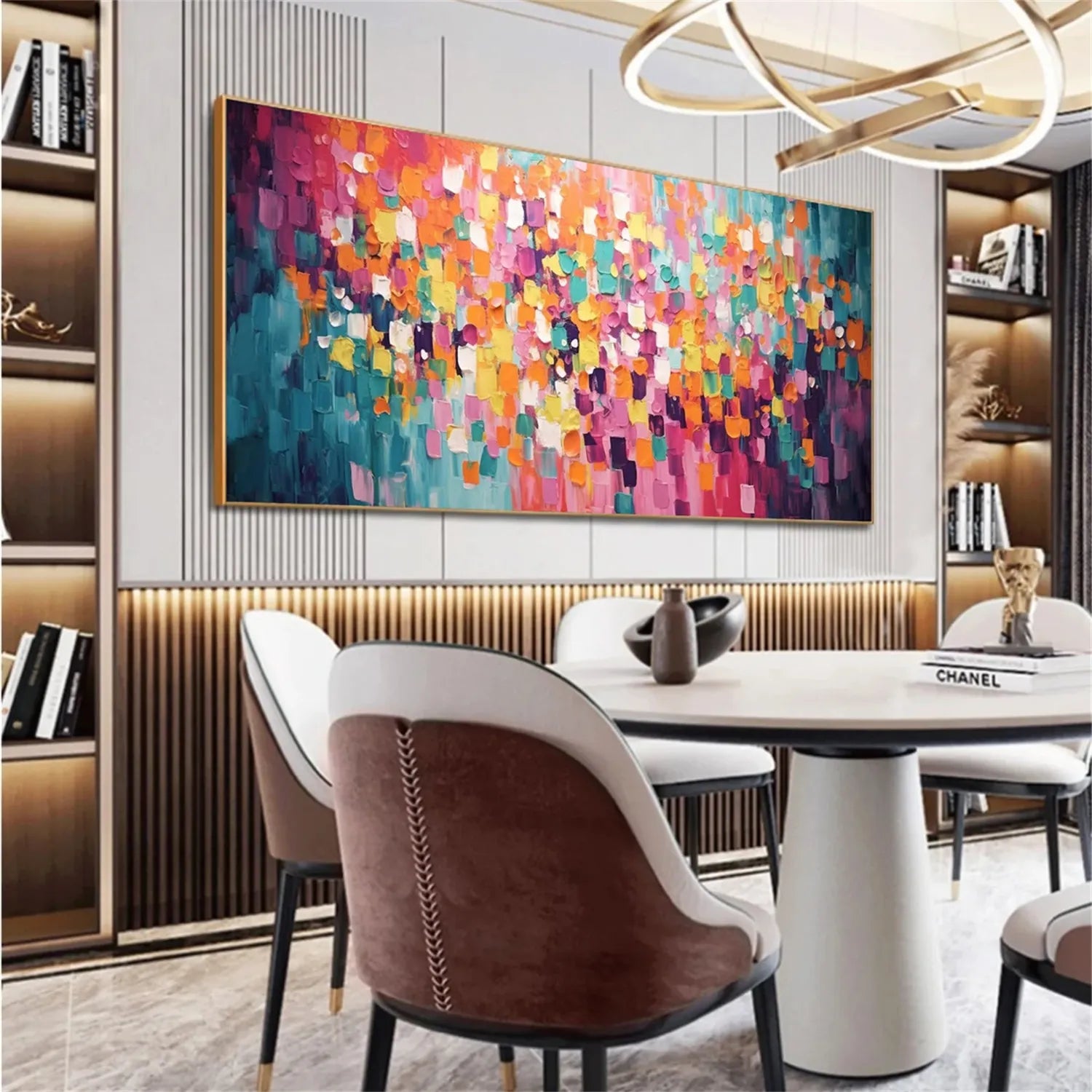 Colorful Abstract Textured Painting Canvas #AT013