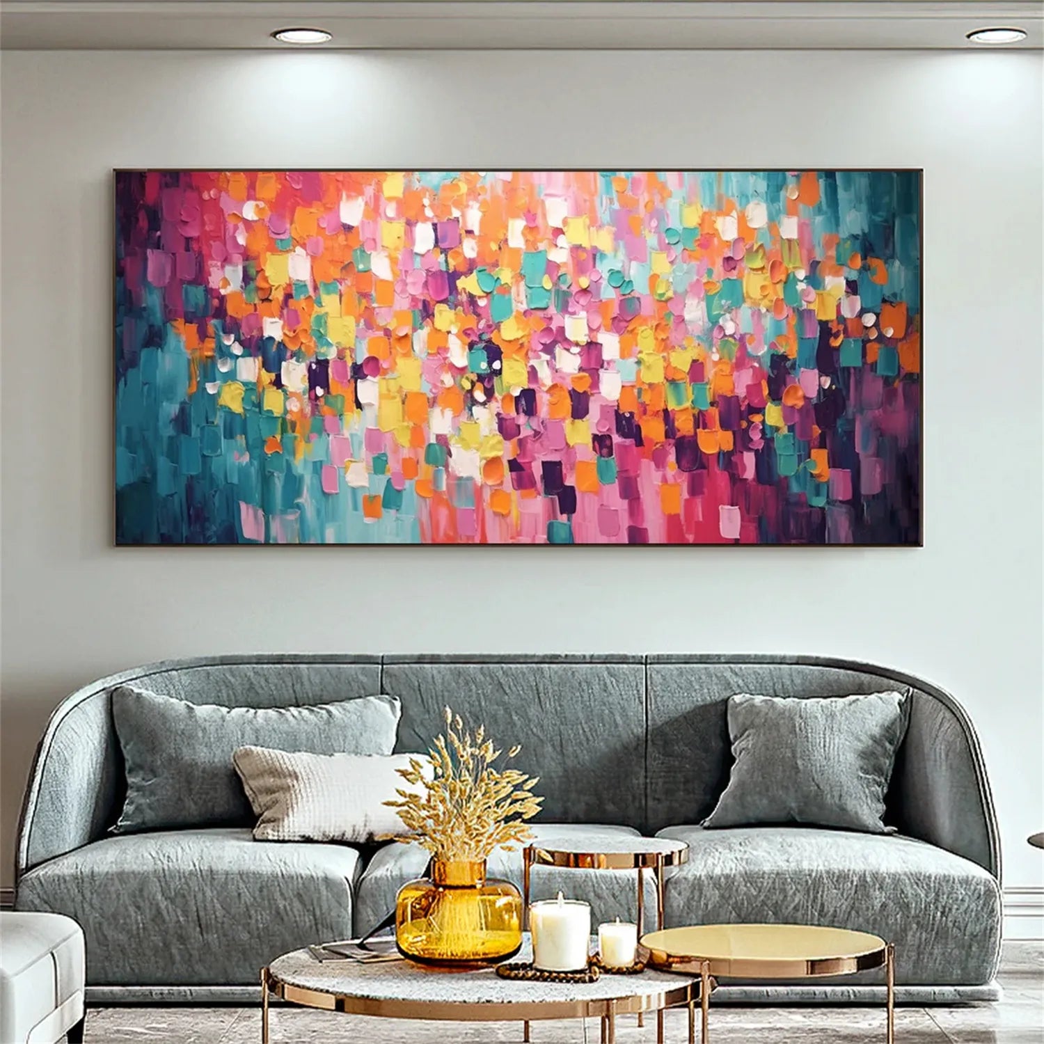 Colorful Abstract Textured Painting Canvas #AT013