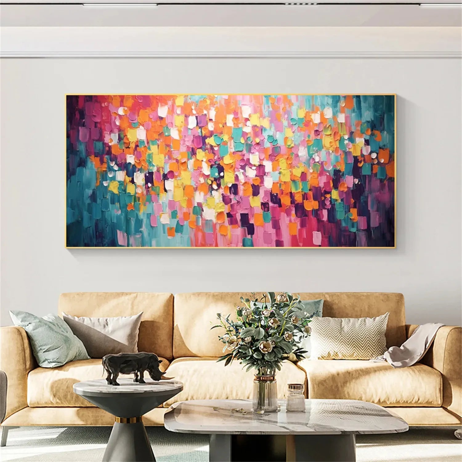 Colorful Abstract Textured Painting Canvas #AT013