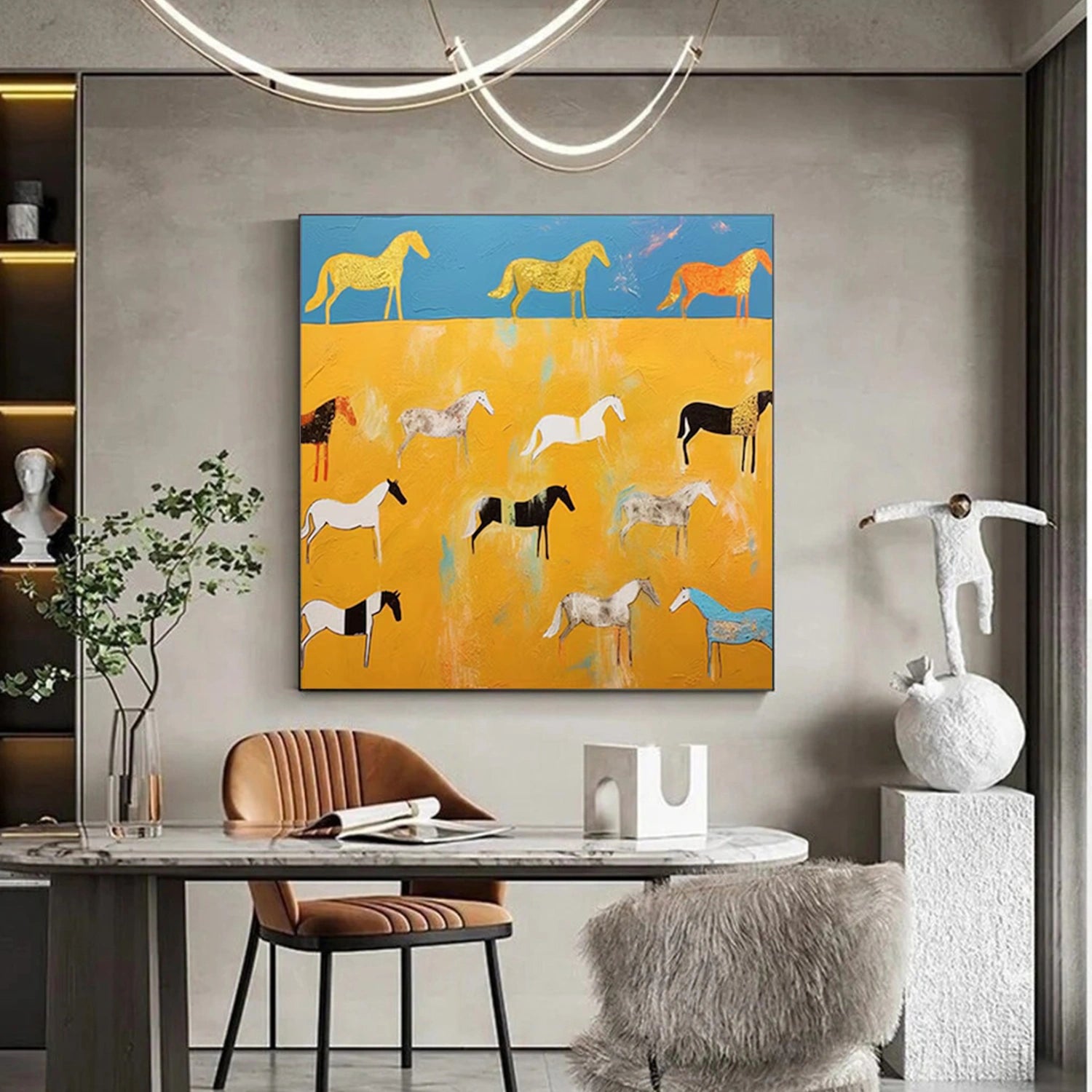 Abstract Animal Horse Wall Art #AC078