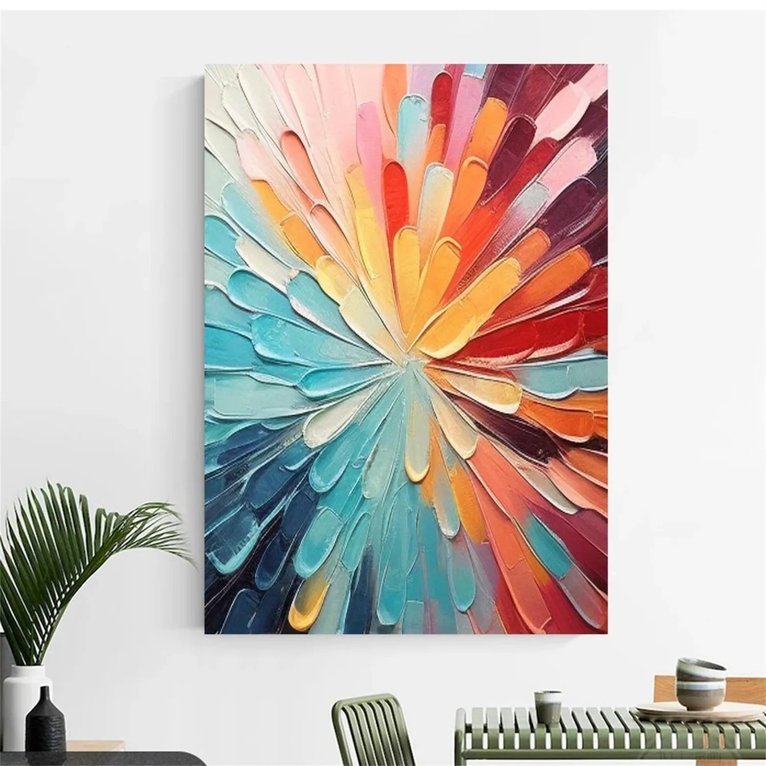 Colorful Abstract Textured Painting Canvas #AT005