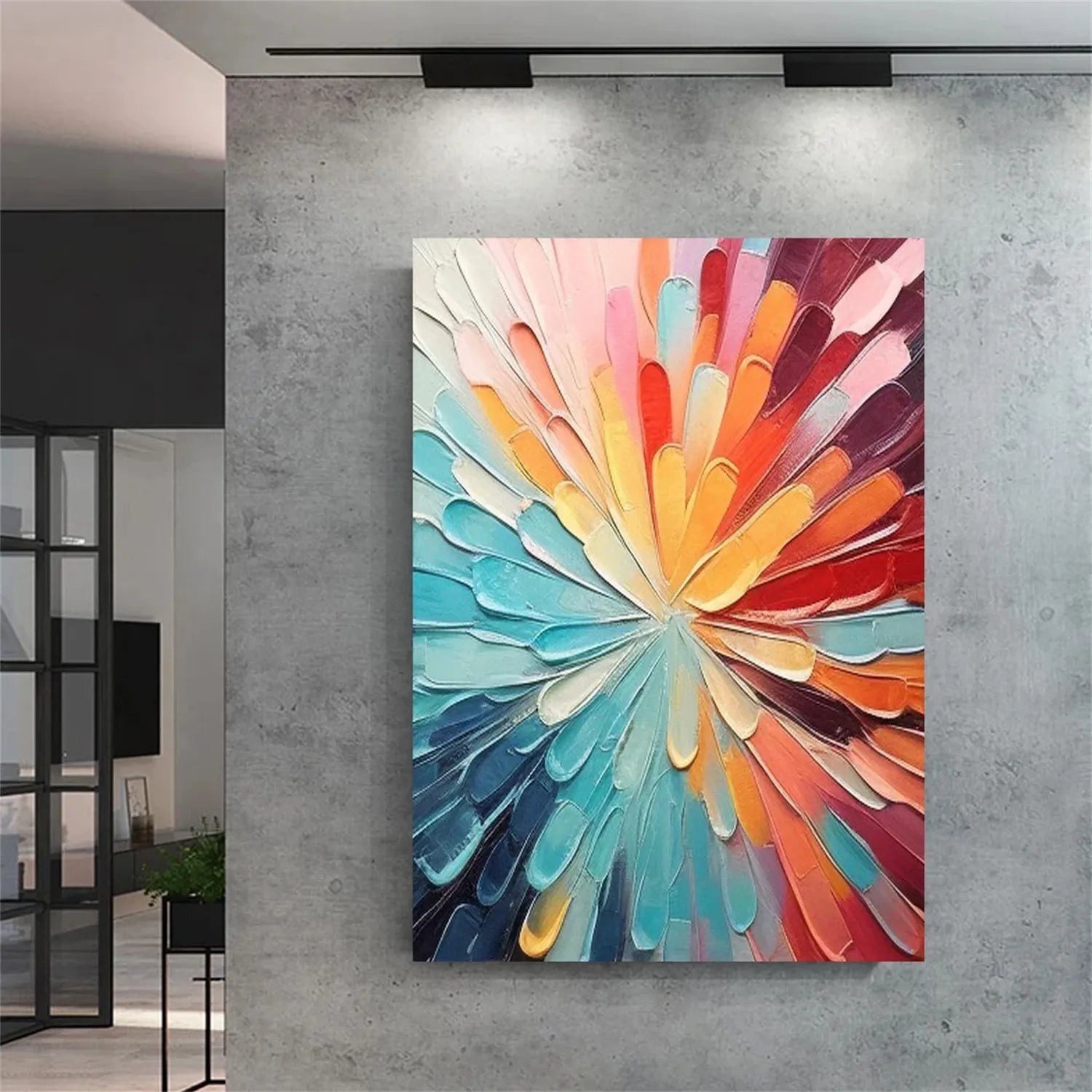 Colorful Abstract Textured Painting Canvas #AT005