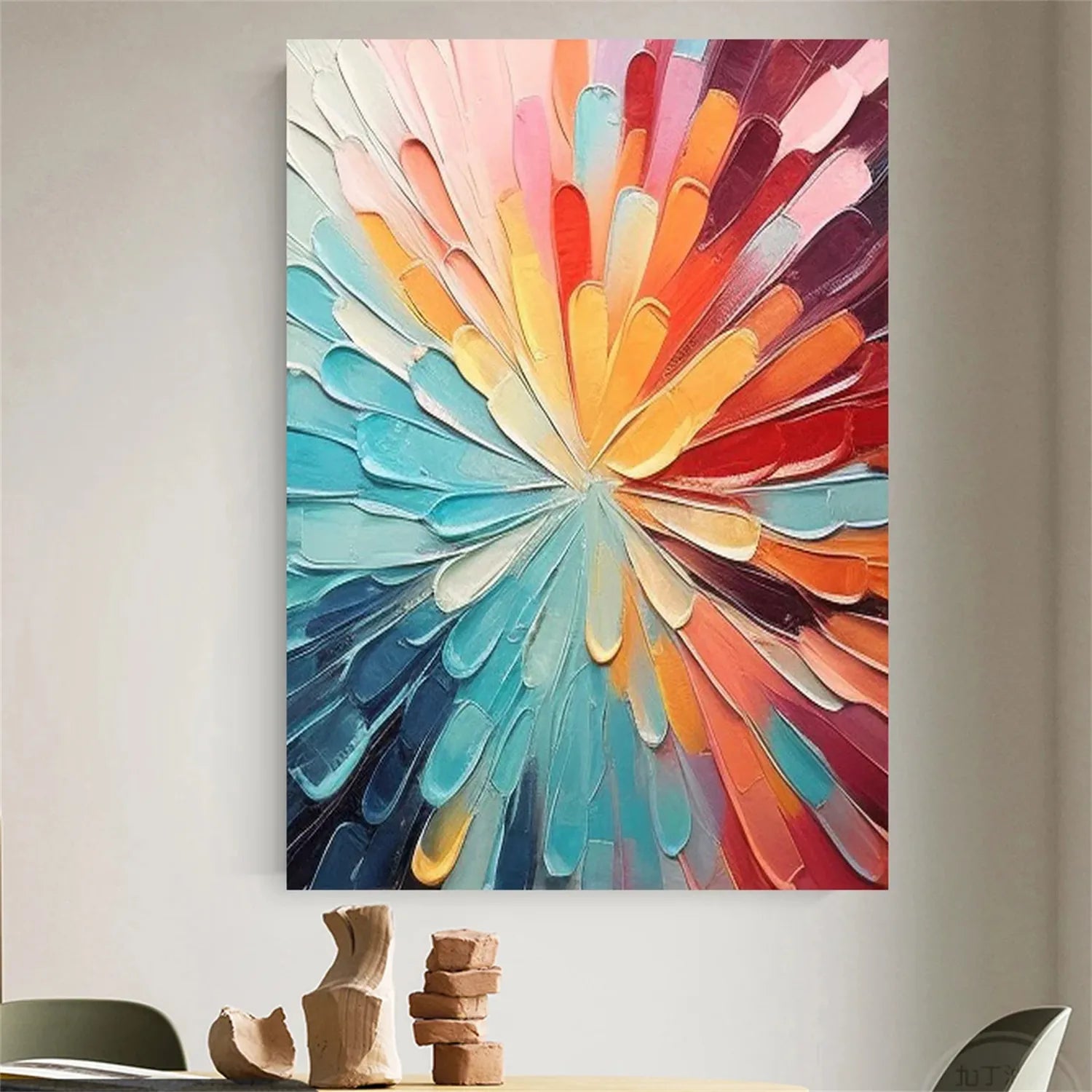 Colorful Abstract Textured Painting Canvas #AT005