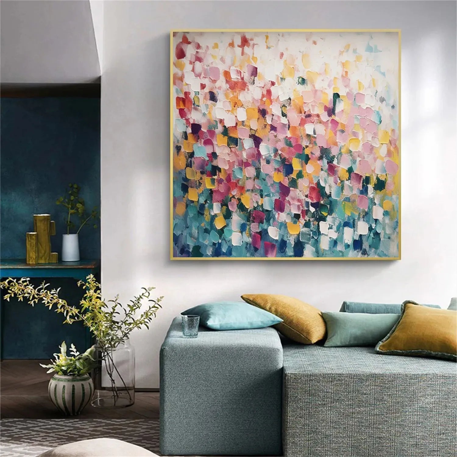 Colorful Abstract Textured Painting Canvas #AT014