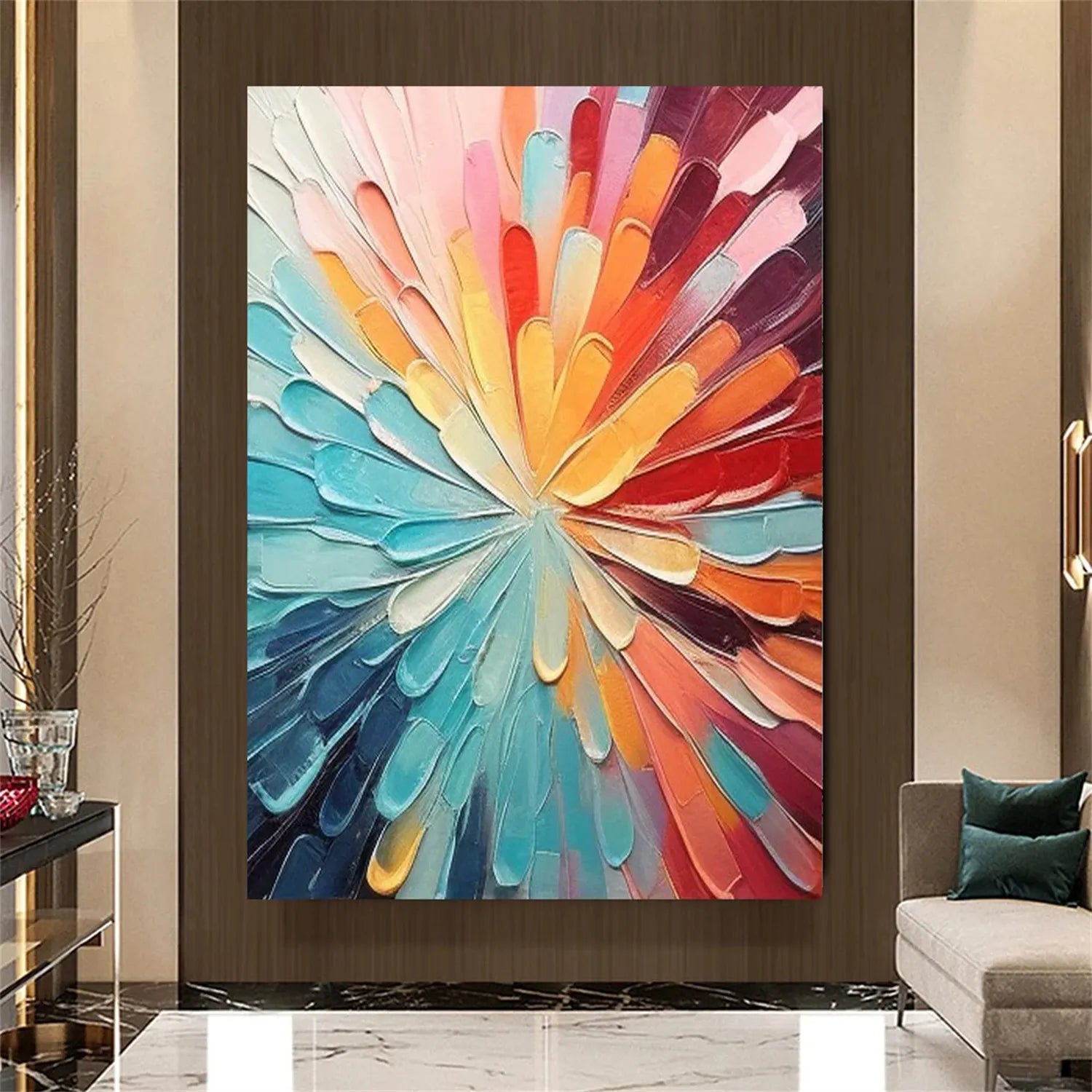 Colorful Abstract Textured Painting Canvas #AT005