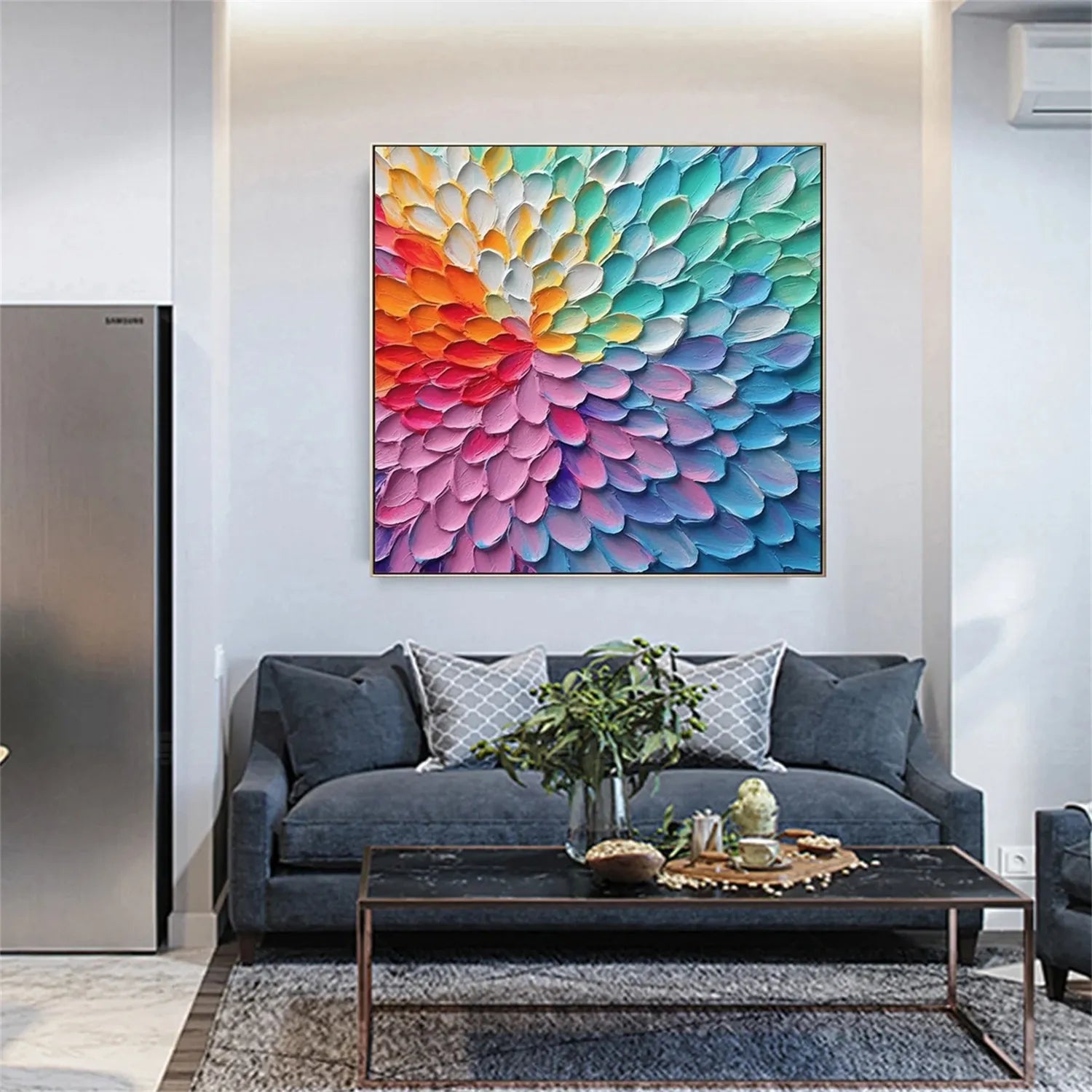 Colorful Abstract Textured Painting Canvas #AT006