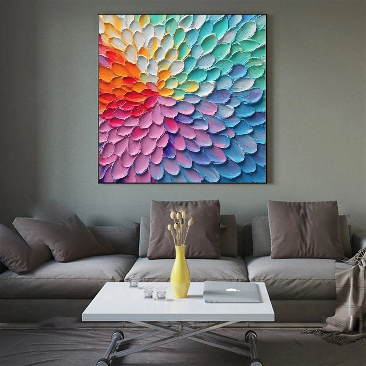 Colorful Abstract Textured Painting Canvas #AT006