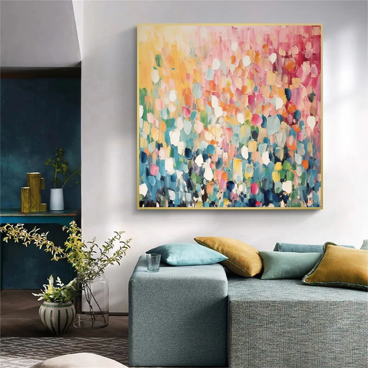 Colorful Abstract Textured Painting Canvas #AT015