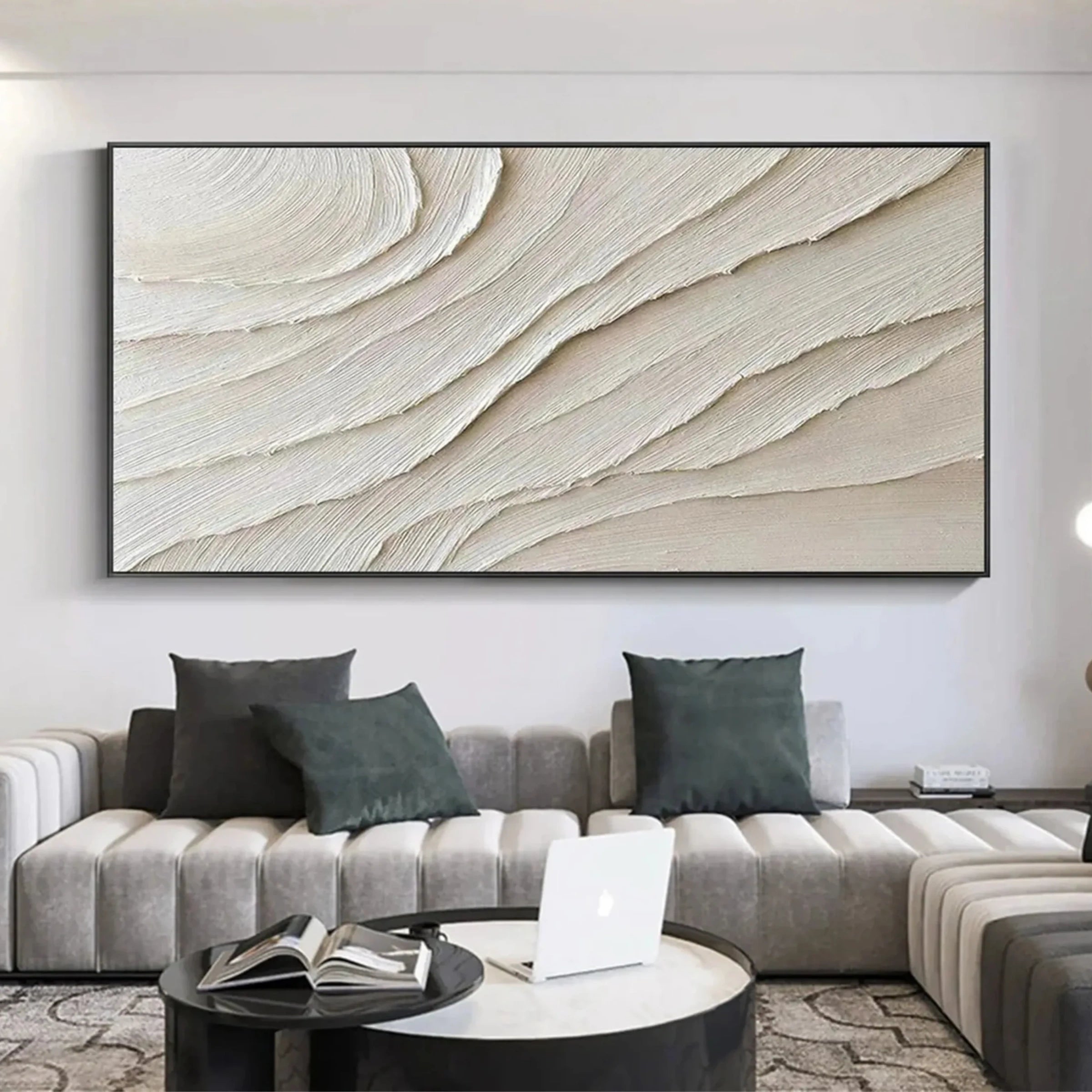 White Minimalist Textured Canvas #MT057