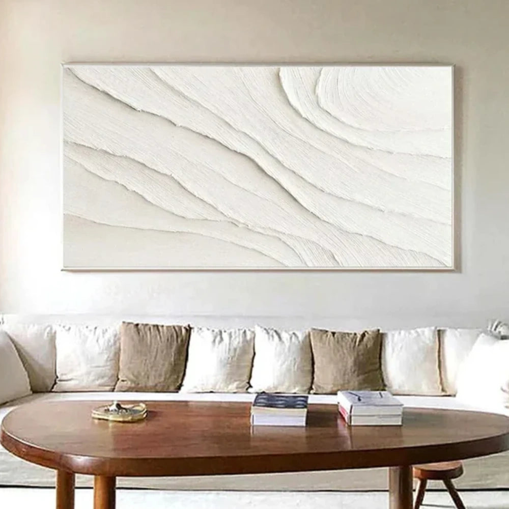 White Minimalist Textured Canvas #MT073