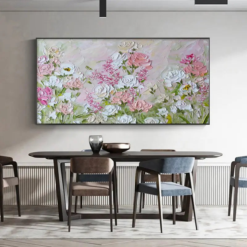 Colorful Flower Textured Painting Canvas #FP002