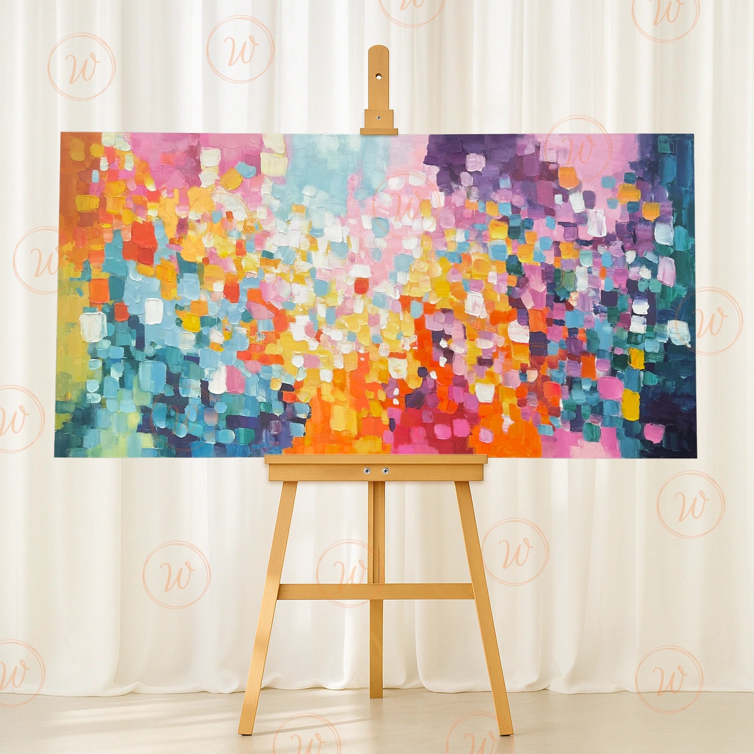 Colorful Abstract Textured Painting Canvas #AT001