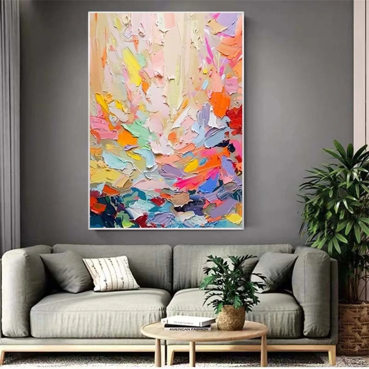 Colorful Abstract Textured Painting Canvas #AT017