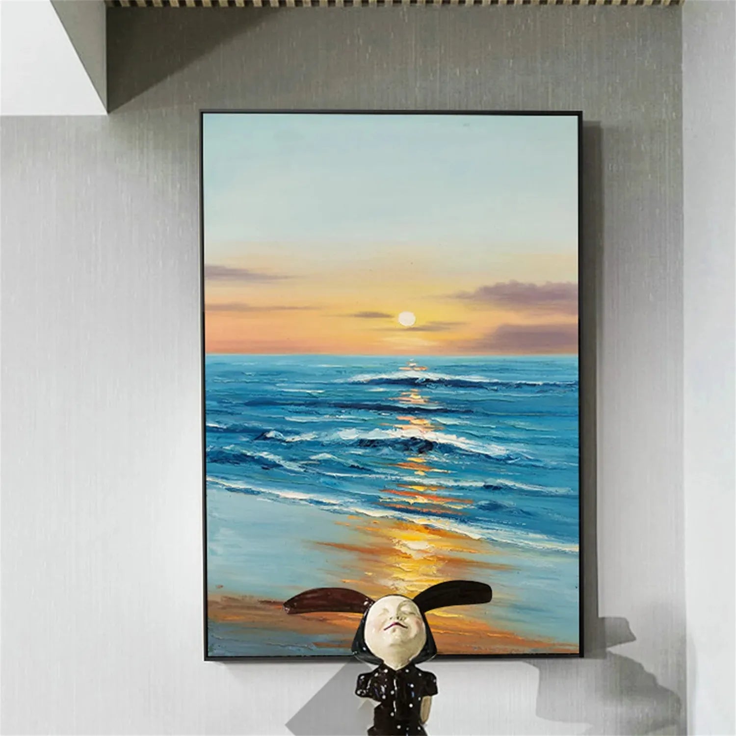 Colorful Ocean And Sky Textured Painting Canvas #OS004