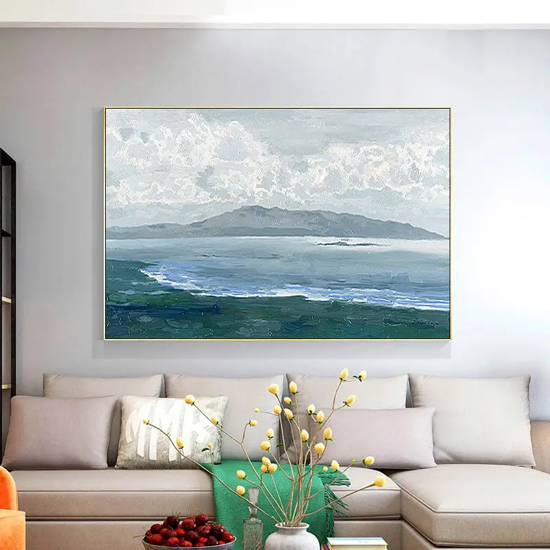 Ocean And Sky Textured Painting Canvas #OS002