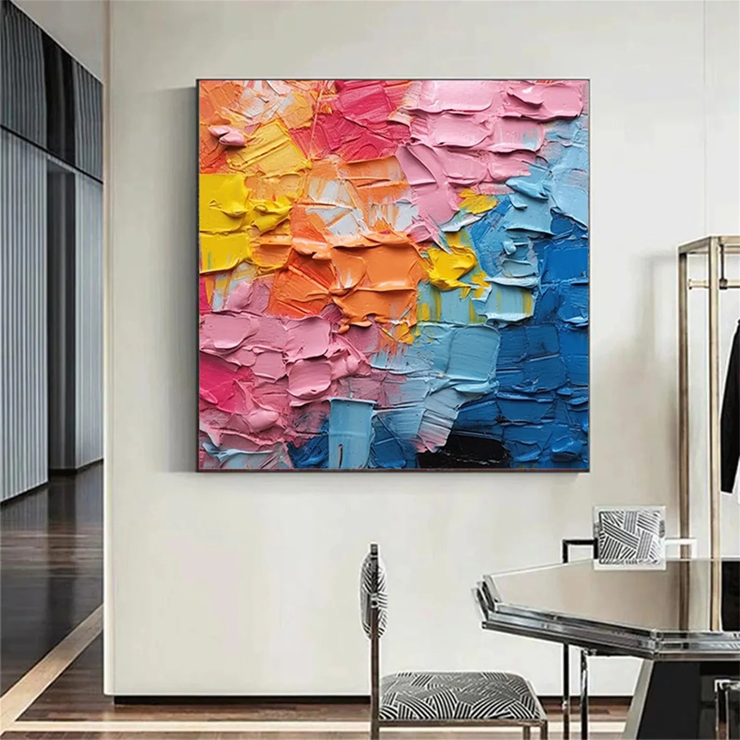 Colorful Abstract Textured Painting Canvas #AT018