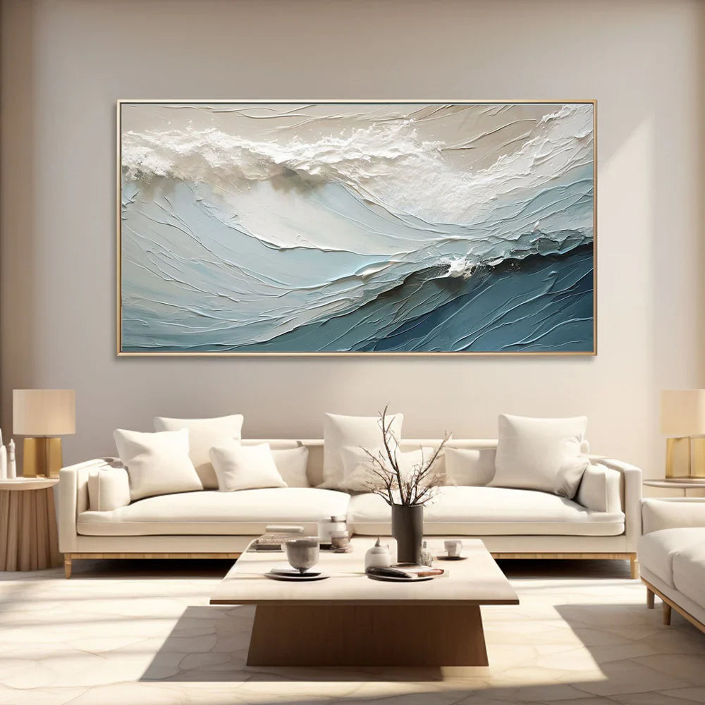 Colorful Ocean And Sky Textured Painting Canvas #OS013