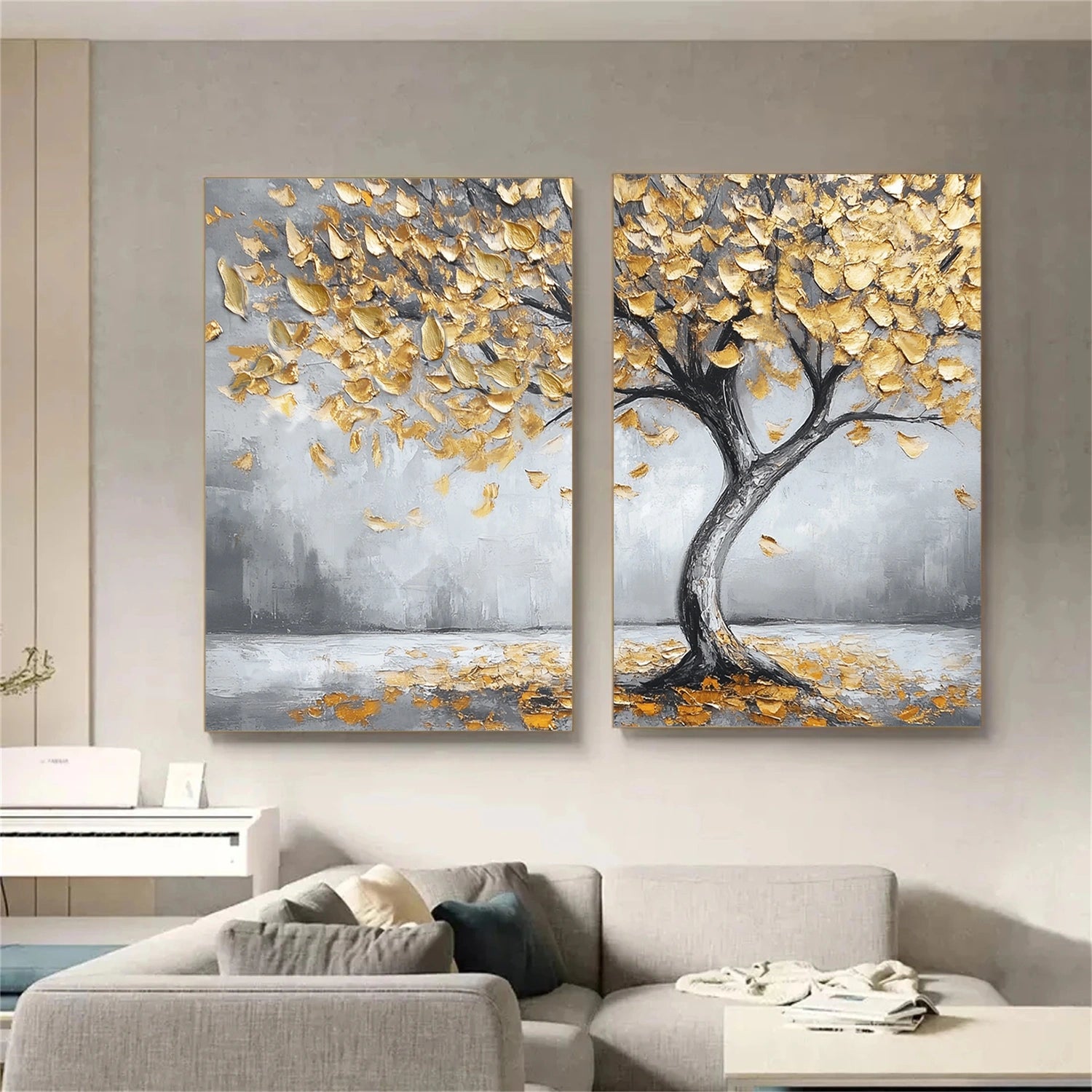 Tree Abstract Textured Wall Art Set of 2 #TP064