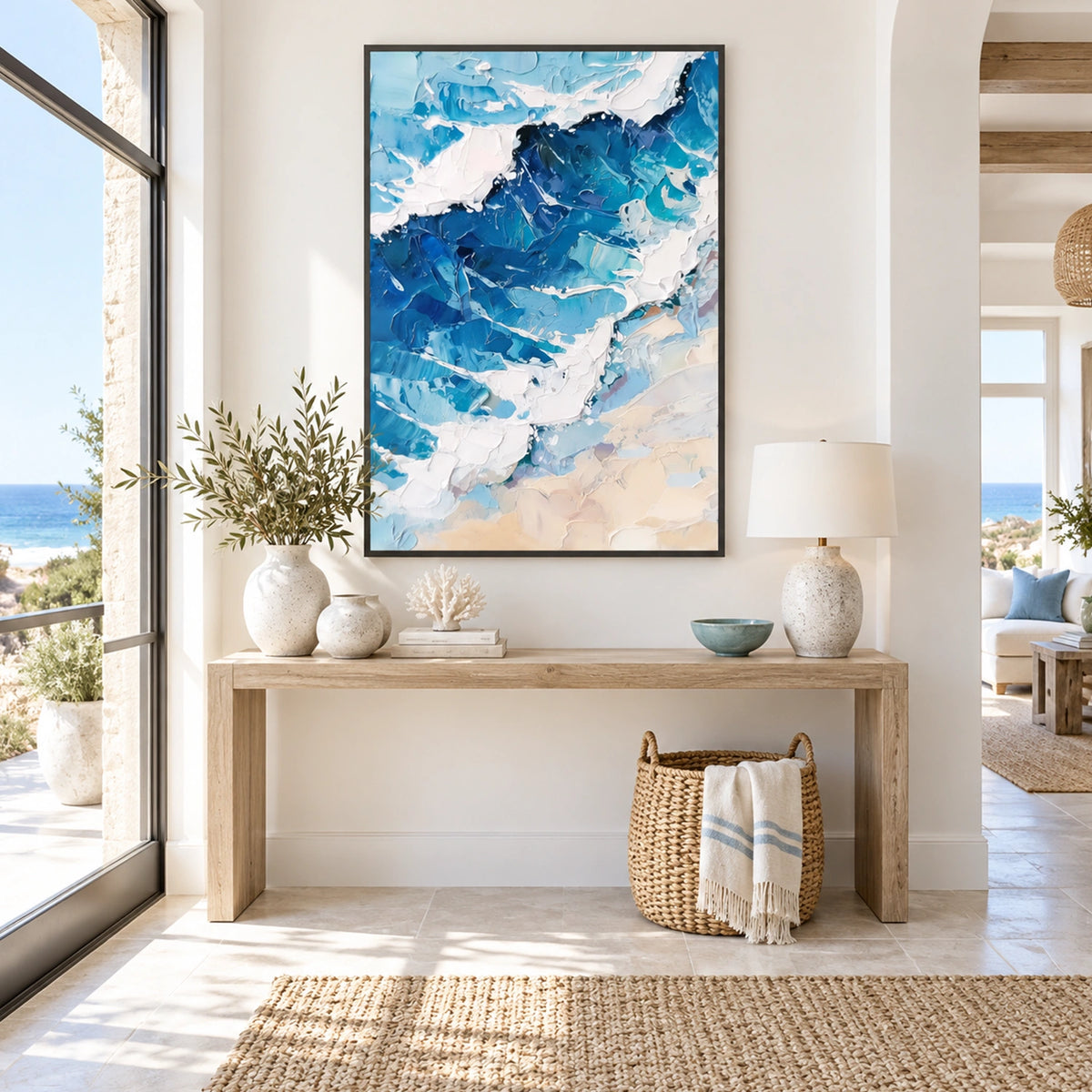 Ocean And Sky Abstract Textured Wall Art #OS220