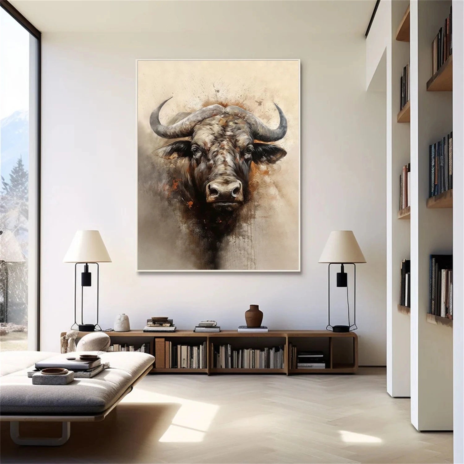 Abstract Animal Buffalo Wall Art #AC048