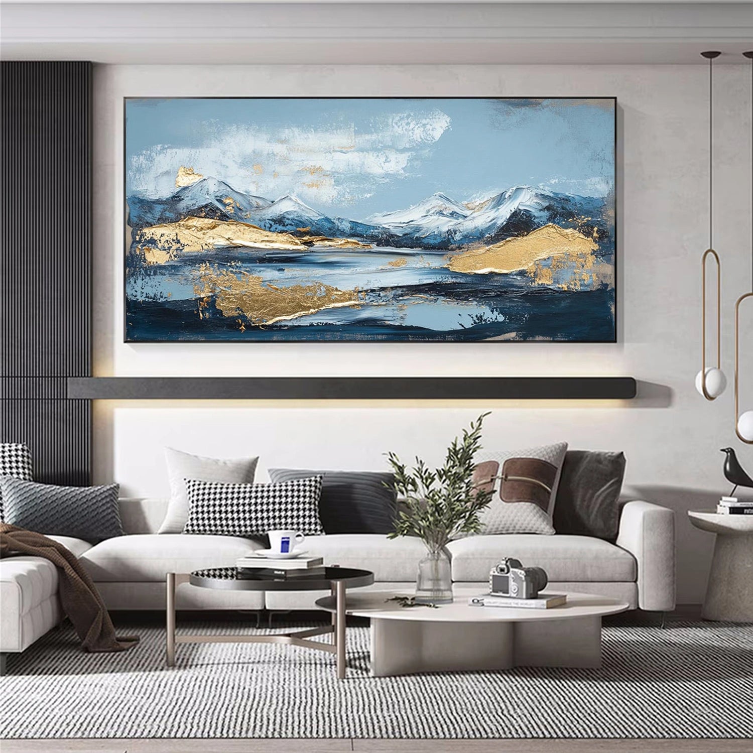 Abstract Mountain Textured Canvas Art #MO054