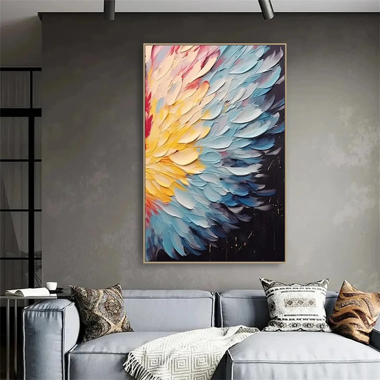 Colorful Abstract Textured Painting Canvas #AT054