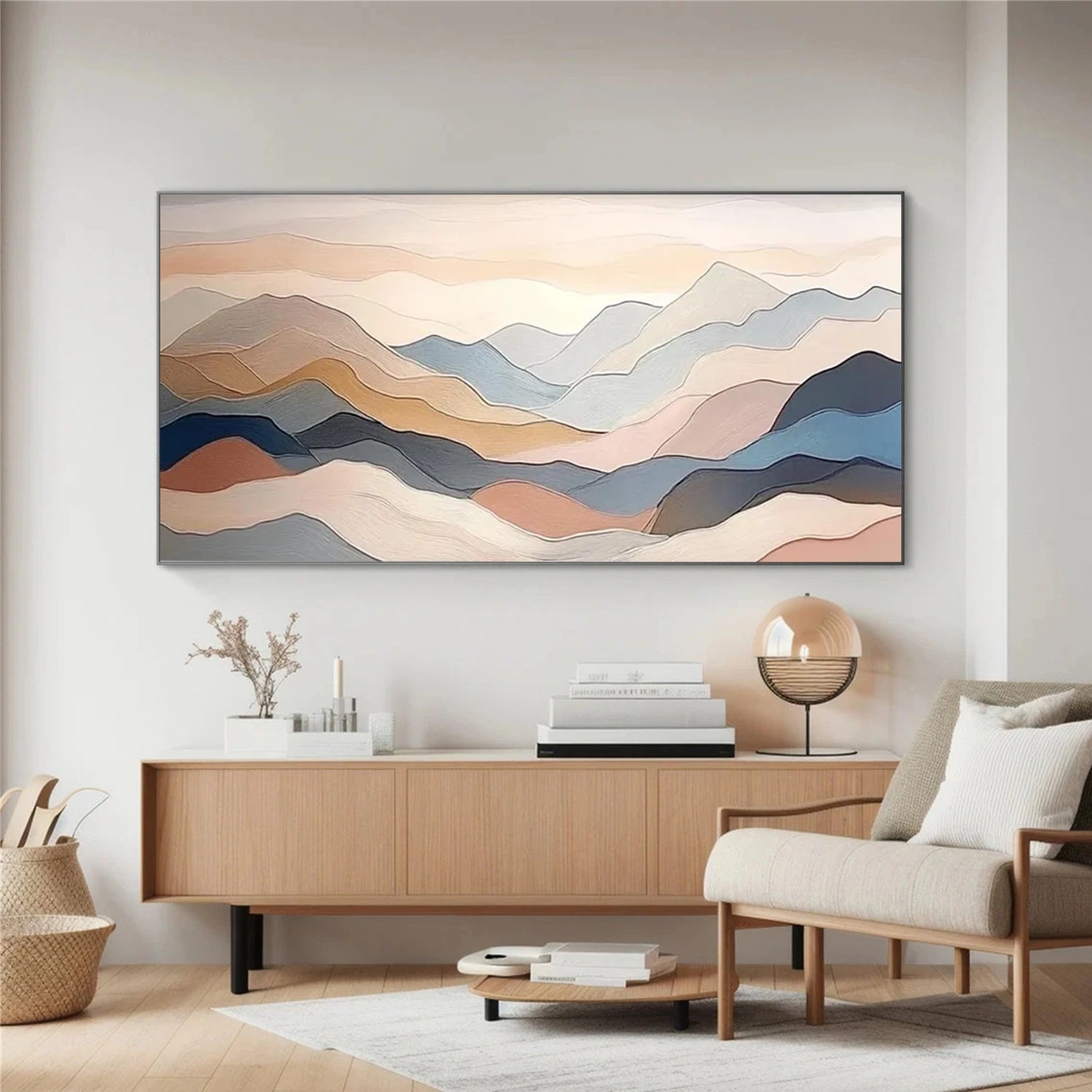 Abstract Mountain Textured Canvas Art #MO046