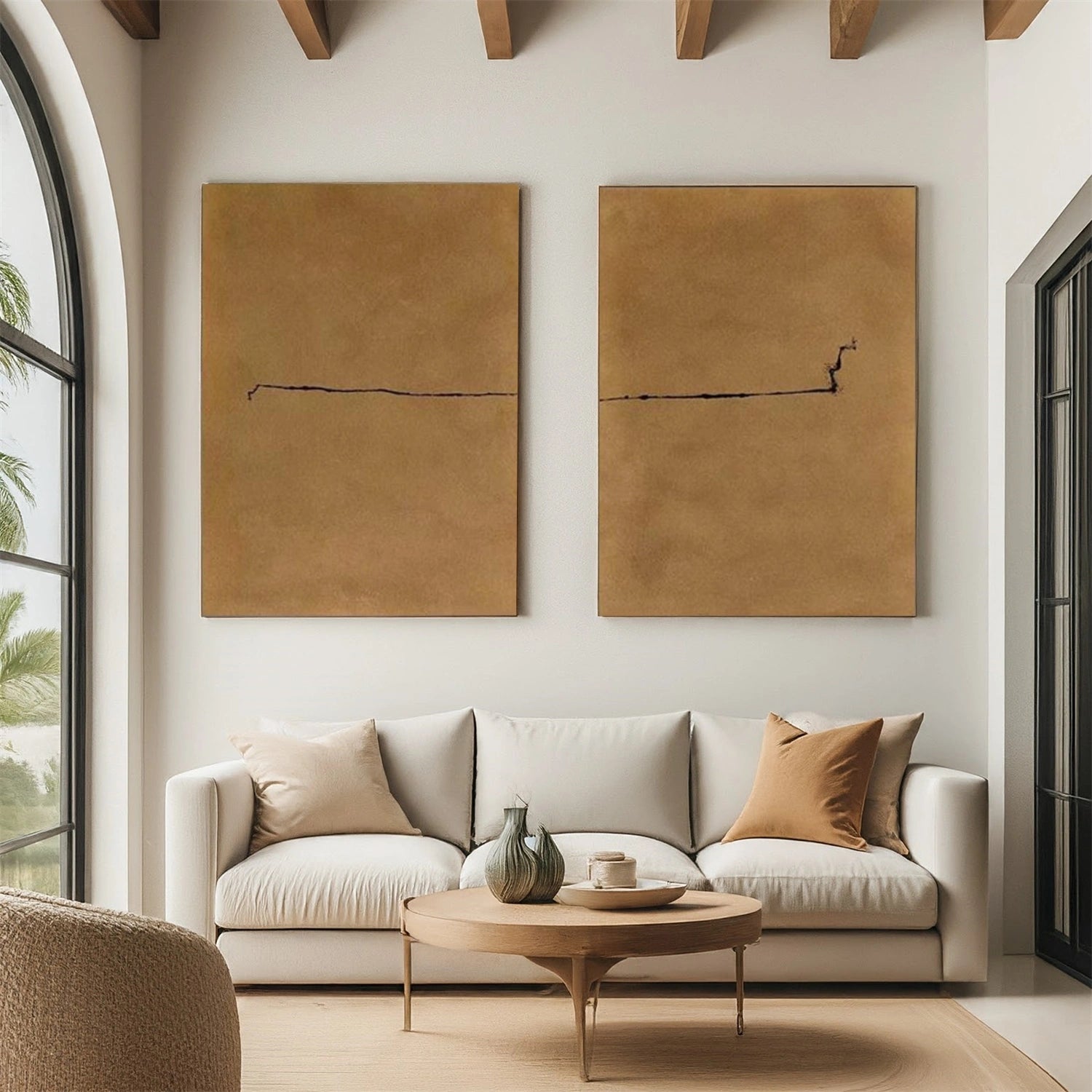 Brown Wabi Sabi Canvas Art Set of 2 #WS124