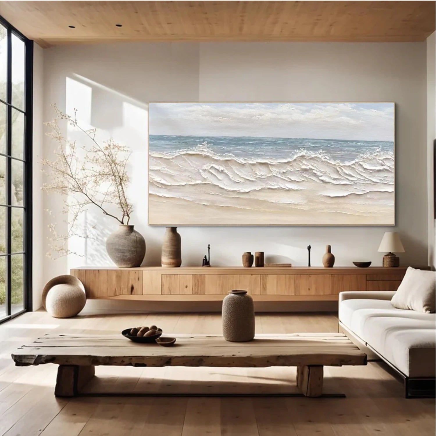 Ocean And Sky Abstract Textured Wall Art #OS097
