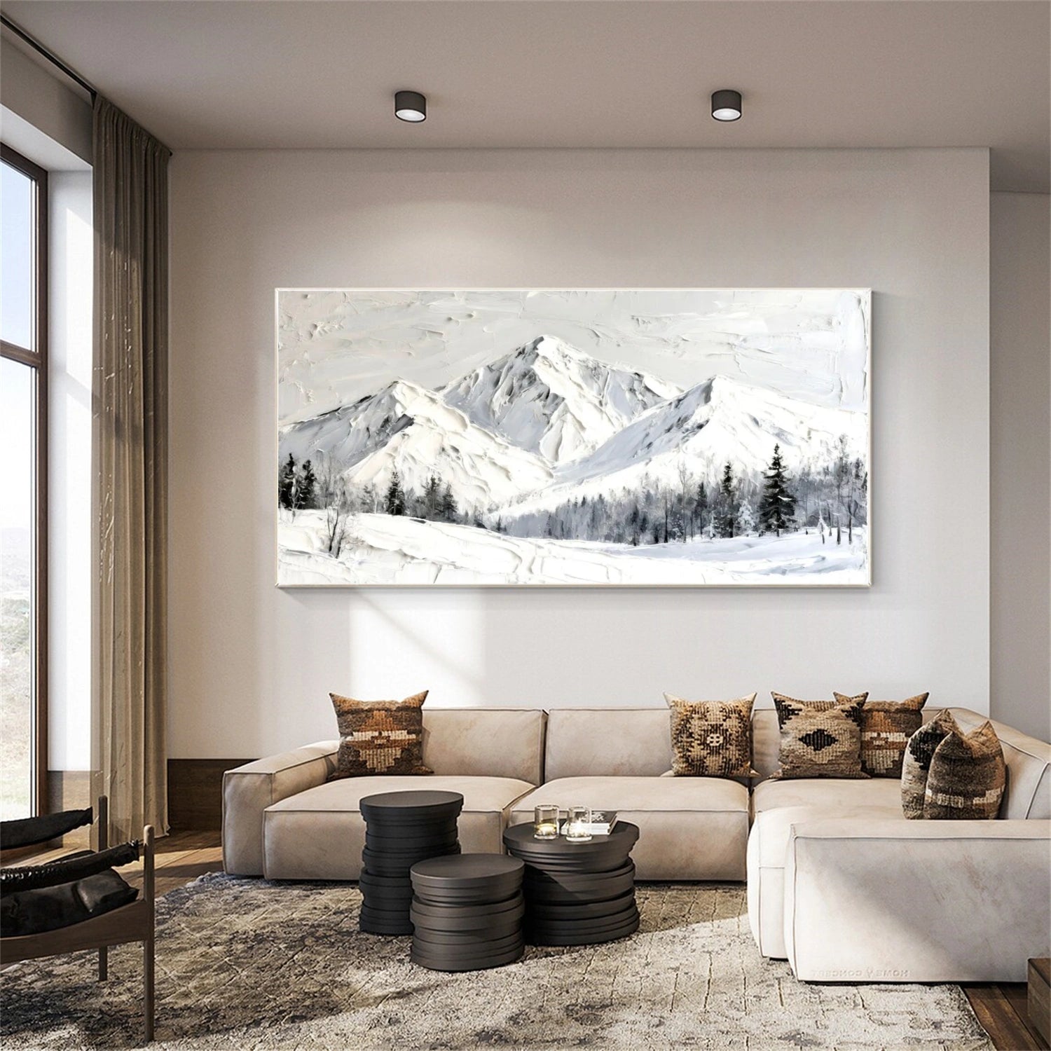 Minimalist Mountain Textured Canvas Art #MO024
